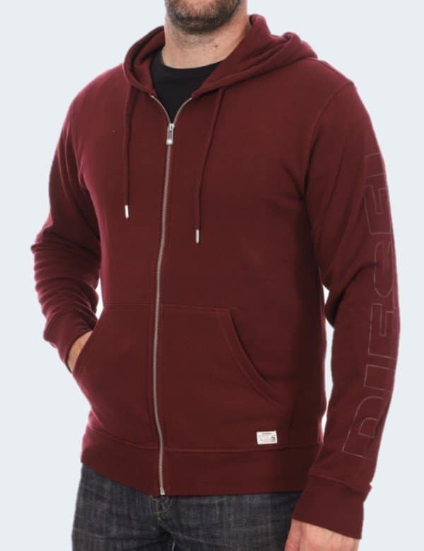 Sweat à Capuche Zippé – Gilet Diesel Bordeaux S M L XL1 gilet-diesel-homme-bordeaux-sweat-a-capuche-zippe