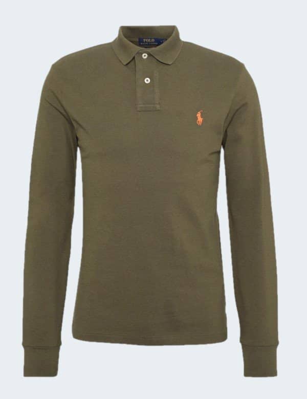 polo-ralph-lauren-homme-kaki-manches-longues
