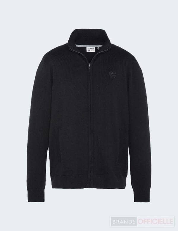 gilet-schott-zippe-homme-noir
