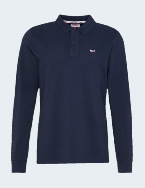 polo slim tommy hilfliger Bleu Marine S M1 polo-tommy-hilfiger-homme-manches-longues-bleu-marine