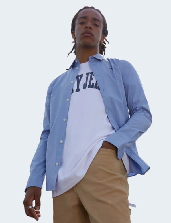 Chemise Tommy Jeans Lavender Lustre Bleu Homme 2