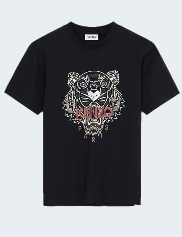 kenzo-t-shirt-noir-homme-tigre-blanc-rouge