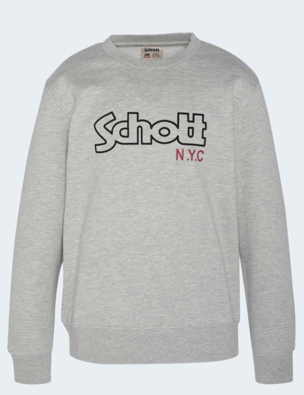 schott-sweat-shirt-homme-gris-chine-et-bleu