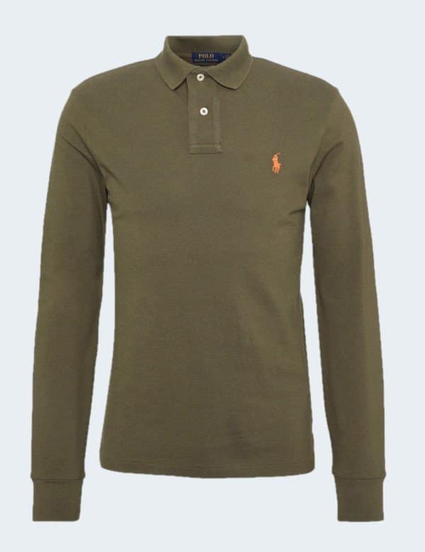 polo-ralph-lauren-homme-kaki-manches-longues