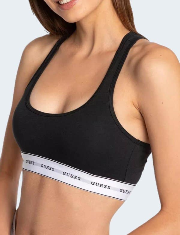 GUESS - Brassière coton stretch - Guess jeans Femme Noir