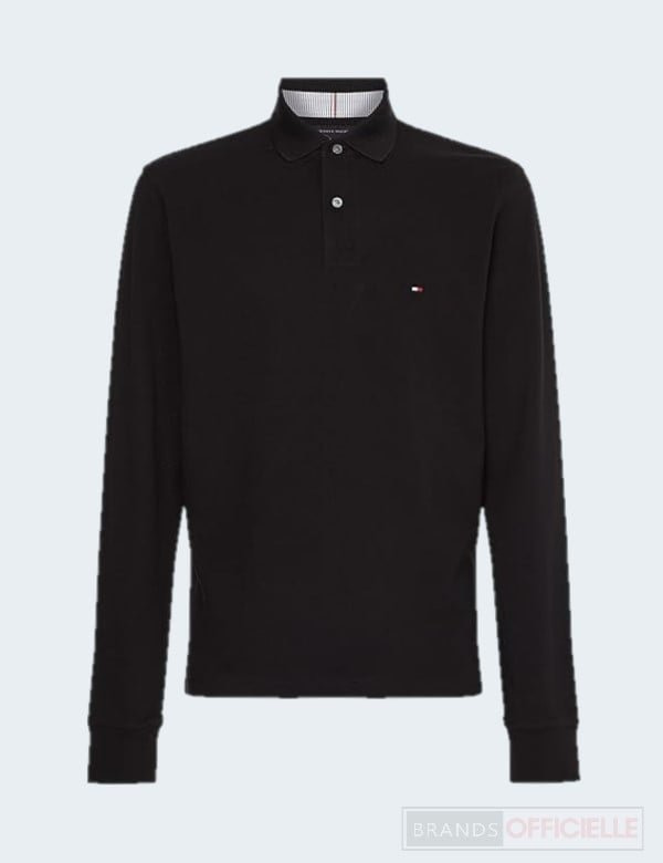 polo-tommy-hilfiger-homme-manches-longues-noir