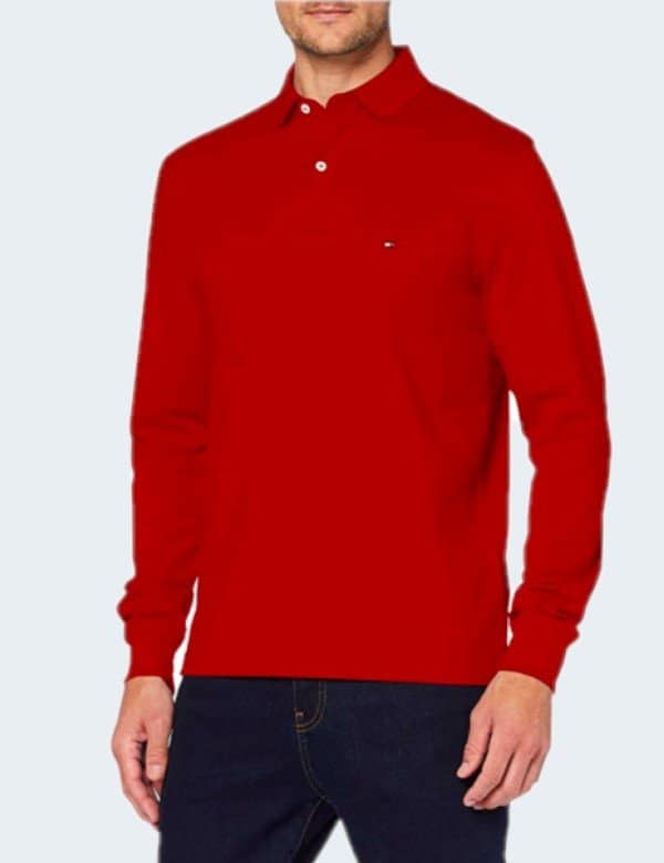 tommy-hilfiger-polo-rouge-manches-longues-homme