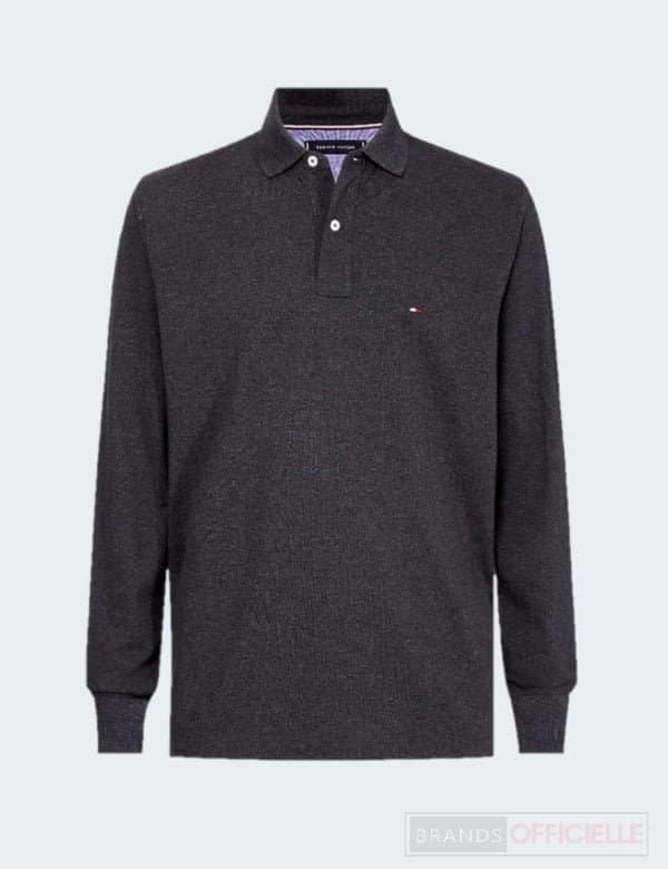polo-tommy-hilfiger-homme-manches-longues-gris-fonce