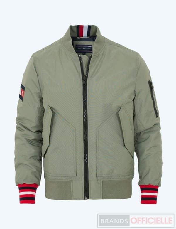 tommy-hilfiger-veste-bomber-jacket-homme-vert-kaki