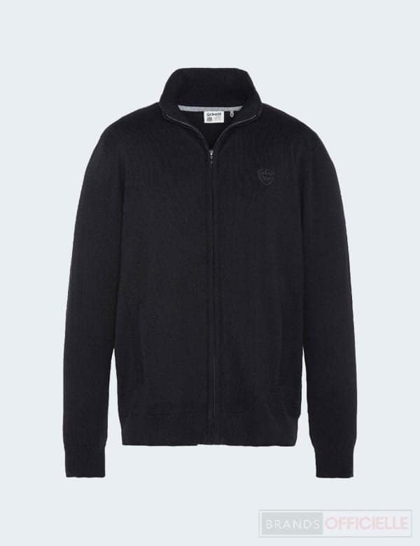 gilet-schott-zippe-homme-noir
